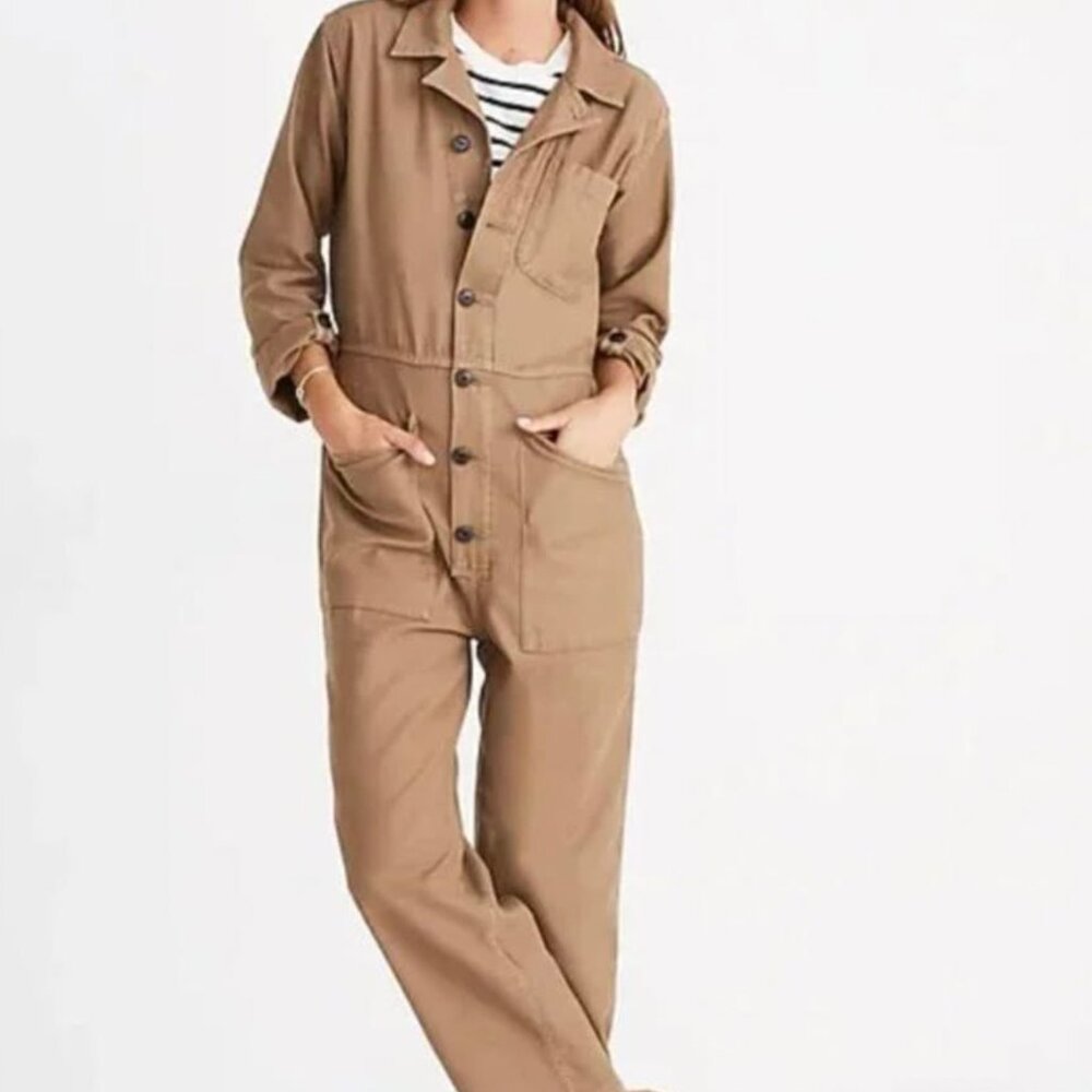 Madewell As Ever Tan Utility Jumpsuit